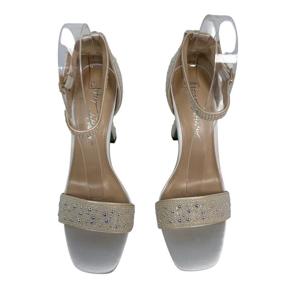 Betsey Johnson Sandals Dani Pearl Womens 7.5 M  Ivory Spool Heel Ankle Buckle - Picture 6 of 11